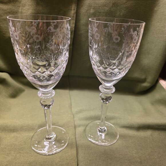 set of 2 Rogaska Crystal Gallia Vintage 9 1/4" Water Goblets Original Owner - Picture 2 of 10